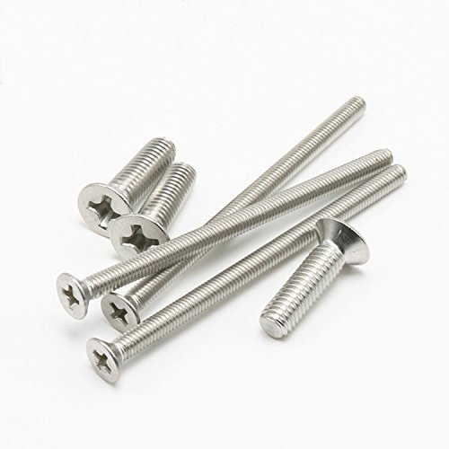 #6-32 x 5/16 Countersunk/Flat Head Machine Screws,Phillips Driver,Full Thread,Stainless Steel,Pack of 100