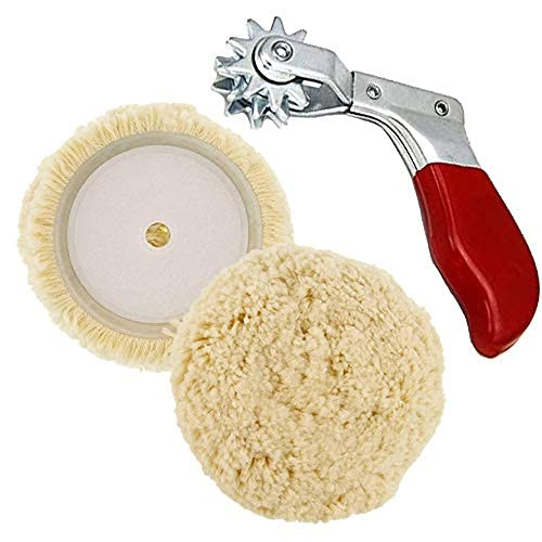 Wool Buffing Pads Set ,Pure Wool 7inch Wool Buffing & Polishing Pads+ Cleaning Spur Tool for Revitalizing Polisher Compound Pads and Bonnets Wool Buffing Pads Set ,Pure Wool 7inch Wool Buffing & Polishing Pads+ Cleaning Spur Tool for Revitalizing Polisher Compound Pads and Bonnets