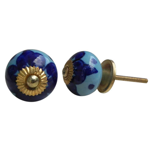 Indian Shelf 6 Pack Vintage Knobs|Flower Decorative Knobs for Cabinets & Drawers|Multicolor Knobs for Drawers|Ceramic Dresser Knobs Vintage|Pulls & Knobs for Cabinets & Drawers|Cabinet Cup Pulls