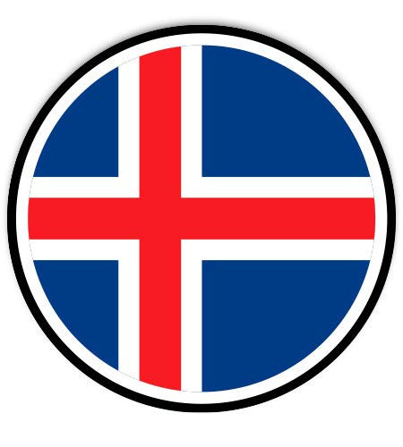 GT Graphics Iceland Flag - 8" Vinyl Sticker - for Car Laptop I-Pad - Waterproof Decal