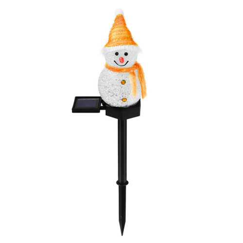 Happyyami Christmas Solar Stakes Christmas Snowman Solar Garden Stake Lights Outdoor Lawn Stake Lantern for Xmas Christmas Patio Landscape Light Snowman Ornaments Snowman Stake Lights