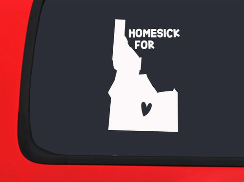 Car Sticker Homesick for Idaho Love Home Hometown Heart Native Car Window Decal Sticker White 7 Inch