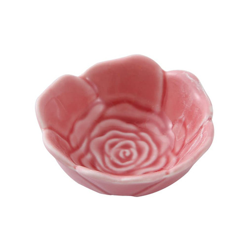 PONNYC Cute Chip Snack Dish Tray & Dip Bowls 4 Oz Flower Shape Ceramic Dip Bowls Sauce Dish Mini Condiment Porcelain Sauce Bowl for Snack Dip Olives Nut or Candy Serving Dishes Small Bowls