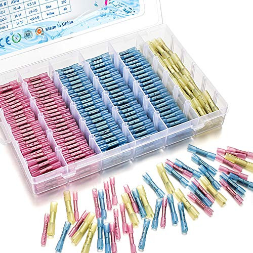 500PCS Heat Shrink Butt Connectors Terminals, Plustool Waterproof Butt Connectors Electrical Wire Butt Connectors Insulated Marine Crimp Splice Automotive Copper Terminals Kit 500PCS Heat Shrink Butt Connectors Terminals, Plustool Waterproof Butt Connectors Electrical Wire Butt Connectors Insulated Marine Crimp Splice Automotive Copper Terminals Kit