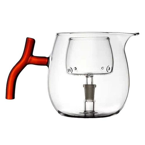 LIFKOME Clear Glass Teapot with Infuser, Borosilicate Glass Teapot, Borosilicate Glass Teapot, 500ml Tea Kettle Infuser, Portable Flower Tea Filter Kettle for Tea Maker (Style)
