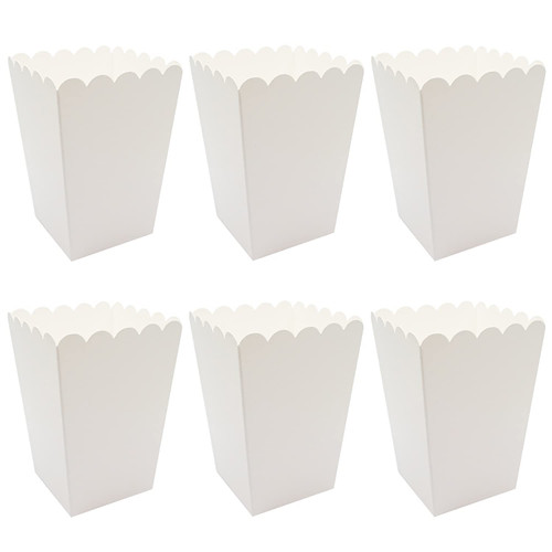 24 Pack White Popcorn Boxes for Party (2.2 x 4.2 x 3 in)