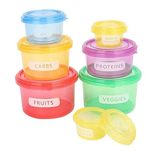 MUNLIE Food Storage Container Easy Way to Lose Weight Lunch Box, Weight Control Containers Storage Boxes 7pcs/Set