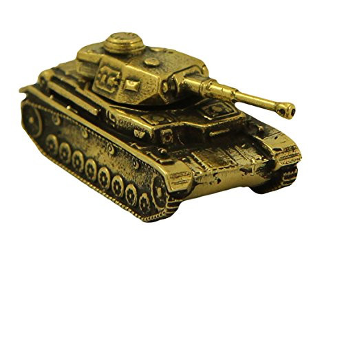 German Tank PZ-4 Ausf F (Panzerkampfwagen IV) Bronze Keychain Statuette Handmade Figurine Souvenir