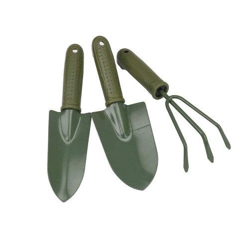 Worpie Garden Tool Set, 3Pcs Gardening Tools - Hand Trowel, Transplant Trowel and Cultivator Hand Rake with Soft Rubberized Non-Slip Handle