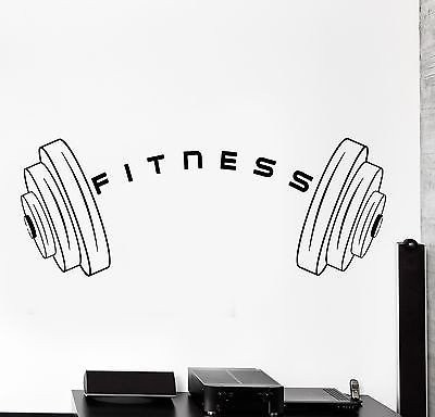 Wall Stcker Sport Fitness Barbell Bodybuilding Bodybuilder Vinyl Decal (z3055) White