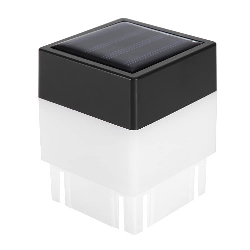 Garosa Solar Post Cap Lights Outdoor Post Lantern Modern Exterior Pillar Lamp Solar LED Square Fence Post Cap Lights for Home Garden Decor(Warm White)