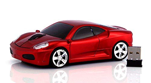 Jinfili Sleep Sport Car Shaped Wireless Computer Mouse Ergonomic Gaming Optical Mouse USB 2.4G Mini Receiver Office Accessories for PC Windows Laptop Notebook Mac