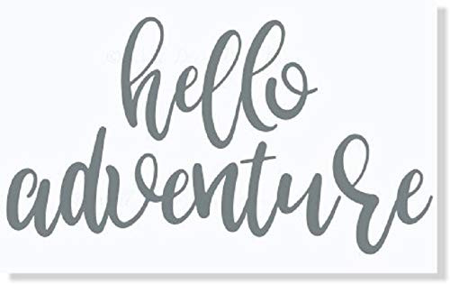Hello Adventure Camper RV Decals - Vinyl Camper Decals - Indoor Decals for RV Trailers - RV Camper Decals Sayings for Wall Decor - Die-Cut Vinyl Graphics for RV -23"W x 13"H StormGray