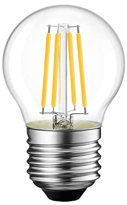 LED Vintage Edison Bulb G45-4W LED Light Filament Bulb, Globe Shape E26 Base, Clear Warm White 2700K, LED Edison Bulb 40W Equivalent, 110-120VAC, Dimmable (4 Watts)