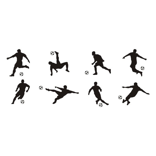 JUEKUI Soccer Player Wall Sticker Baby Boys Room Wall Decal Football Sticker Kids Bedroom Decoration Removable Vinyl W112 (Black) JUEKUI Soccer Player Wall Sticker Baby Boys Room Wall Decal Football Sticker Kids Bedroom Decoration Removable Vinyl W112 (Black)