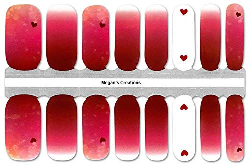 Pink Heart Nail Polish Wraps - Nail Polish Strips