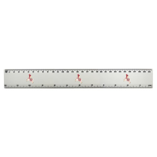 Azeeda 'Jumping Alpaca' 30cm (12 Inch) White Plastic Ruler (RL00071522)