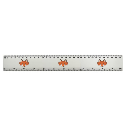 Azeeda 'Cute Fox Face' 30cm (12 Inch) White Plastic Ruler (RL00069616)