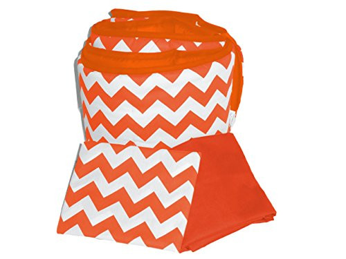 Baby Doll Bedding Chevron Round Crib Bumper and Sheet Set, Orange