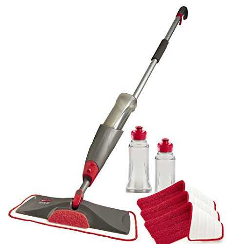 Rubbermaid Reveal Spray Mop Floor Cleaning Kit, Bundles: 1 Mop, 3 Multi-Surface Microfiber Wet Mopping Pads, 2 Refillable Bottles (1892663)