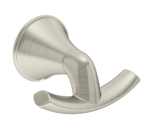 Symmons 553RH-STN Elm Wall-Mounted Double Robe Hook in Satin Nickel