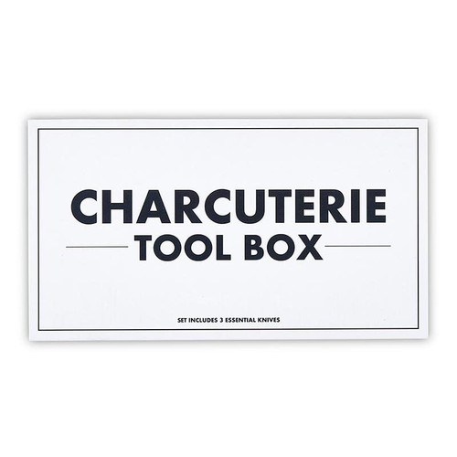 Santa Barbara Design Studio Gift Set Kitchen Essentials Face to Face Designs Black and White Cardboard Book Gift Box, 3-Pieces, Charcuterie Tool Box Set