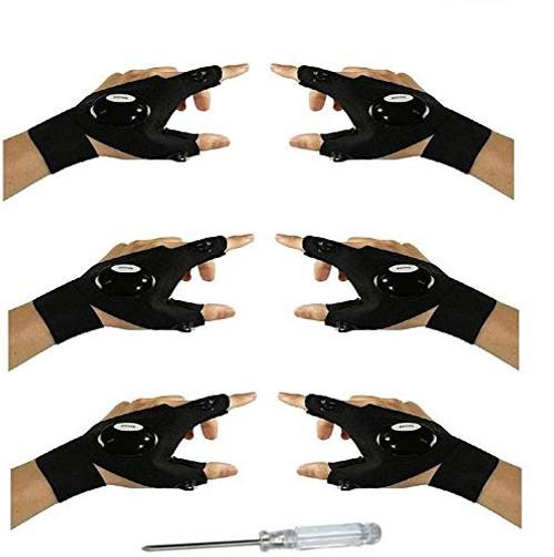 Wellfun 3 Pair Fingerless LED Flashlight Gloves,Stocking Stuffers Gifts for Men/Women Tool Gadgets Gifts Flashlight Cycling Great for Repairing, Working, Fishing, Camping, Hiking Wellfun 3 Pair Fingerless LED Flashlight Gloves,Stocking Stuffers Gifts for Men/Women Tool Gadgets Gifts Flashlight Cycling Great for Repairing, Working, Fishing, Camping, Hiking
