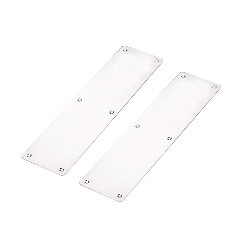 Door Finger Push Plate, Pack of 2 KAIISSA Fire Door Finger Plate/Push Plate 300 x 80mm Stainless Steel Brushed Plate Door/Bottom Door Protection with Holes and Screws - Square Corner