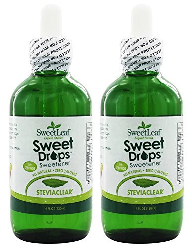 SweetLeaf SteviaClear Sweet Drops Liquid Stevia (Pack of 2) with Organic Stevia Leaf Extract and Natural Flavors, 4 fl. oz.