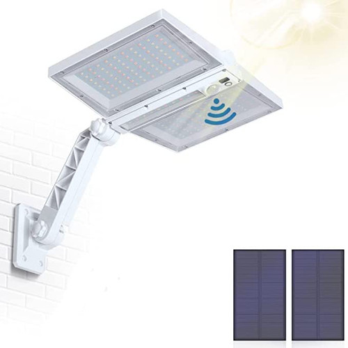 LECROOOI Solar Lights Outdoor, IP65 Waterproof Solar Flood Light,Security Motion Sensor Light Outdoor for Deck, Fence, Patio, Front Door, Gutter, Yard, Shed, Path etc.