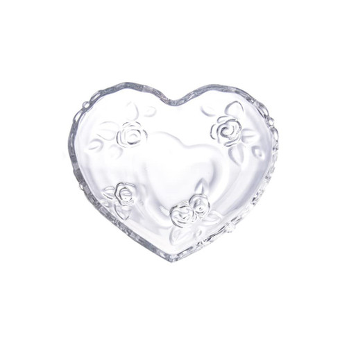 Veemoon Glass Heart Shaped Serving Bowl Fruit Salad Bowl Candy Dessert Serving Bowls Appetizer Dish Plate Food Snack Food Snack for Home Kitchen Tableware Transparent