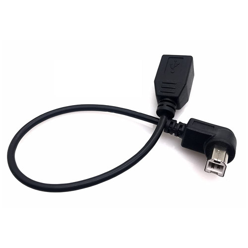 USB Printer Scanner Cable 25cm USB 2.0 B Male to B Female Printer Scanner Extension Cable Up Down Right Left Angled 90 Degree-Left