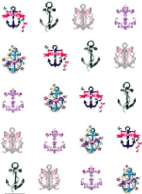 40 Cute Anchors Nail Art Decals