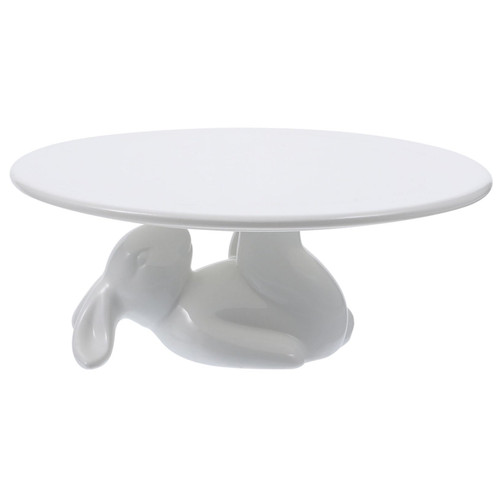SOLUSTRE 1 Set Ceramic Rabbit Plate Cake Tray Round Serving Tray Circle Cake Pan Bunny Candy Dish Cake Pedestal Stand Fruit Plate Cupcake Plate Dessert Tray Cupcake Stand Ceramics Vegetable