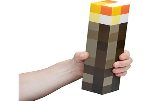 Paladone Minecraft Torch Lamp with 2 Light Modes, Wall Mountable and Freestanding, Battery Operated
