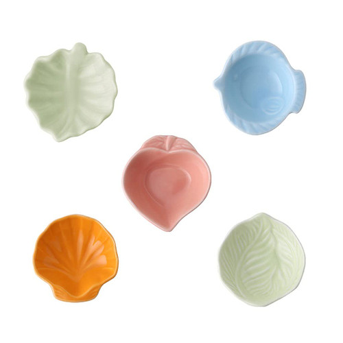 Sauce Dish Ceramic Sauce Dish Set of 5 Appetizer Plates Dipping Bowls Mini Condiment Irregular Shape Soy Sauce Sushi Seasoning Dishes Dessert Dishes