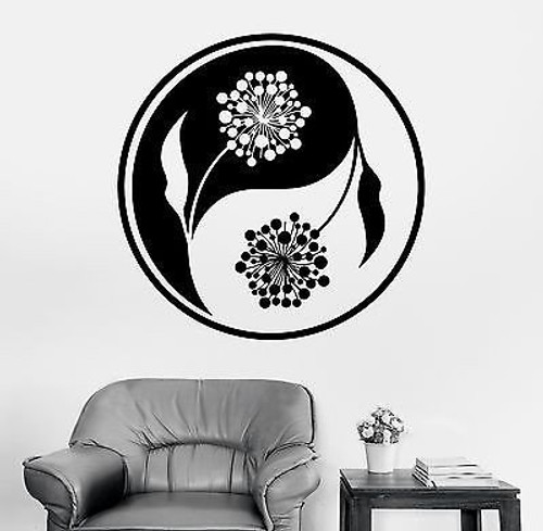 Wall Sticker Buddha Yin Yang Floral Flower Yoga Mandala Vinyl Decal (z2898) White Wall Sticker Buddha Yin Yang Floral Flower Yoga Mandala Vinyl Decal (z2898) White