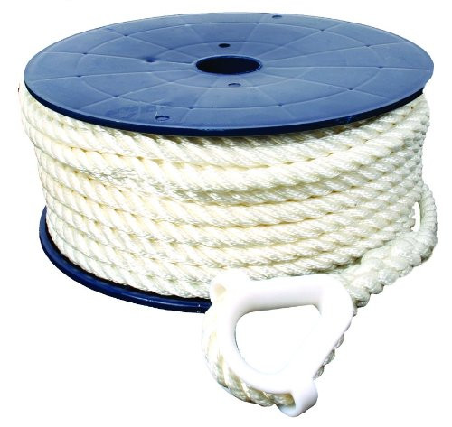 Invincible Marine 150-Foot Twisted Nylon Anchor Line, 3/8-Inches by 150-Feet, White
