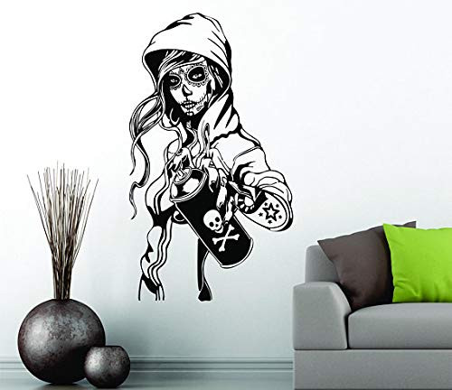 Candy Sugar Skull Graffiti Girl Tattoo Decor Vinyl Wall Sticker Decal Rockabilly Mexican Day of The Dead Art .62NB59 Candy Sugar Skull Graffiti Girl Tattoo Decor Vinyl Wall Sticker Decal Rockabilly Mexican Day of The Dead Art .62NB59