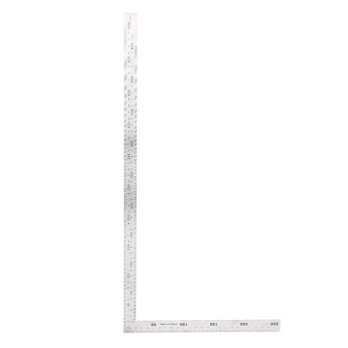 90 Degree Right Angle Finder L Square Ruler 24 inch Ruler Stainless Steel Easy Read Measurement Square Layout Template Tool(500mm*250mm)