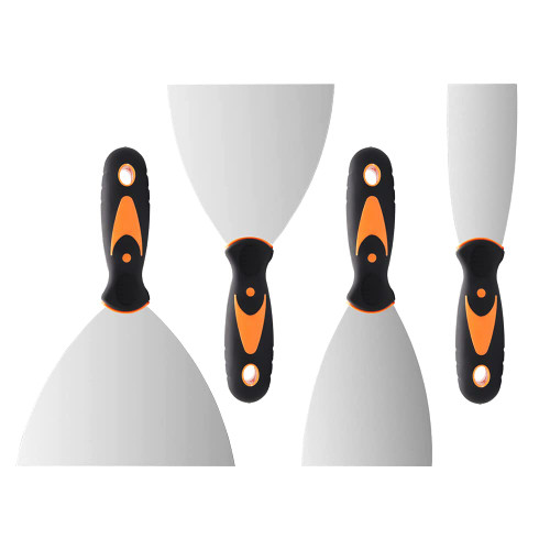 Anbt 4 Piece Wallpaper Scrapers,Stainless Steel Putty Knife Set Scraper Tool for Spreading Drywall Spackle & Mud, Taping, Scraping Paint