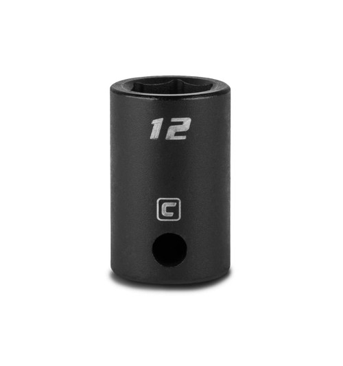 Capri Tools 12 mm Shallow Impact Socket, 3/8-Inch Drive, 6-Point, Metric