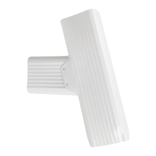 RMSPO Downspout Gutter 2x3 Standard Y Connector [Left],Connection Rain Gutter Downspout - White Aluminum 1pack