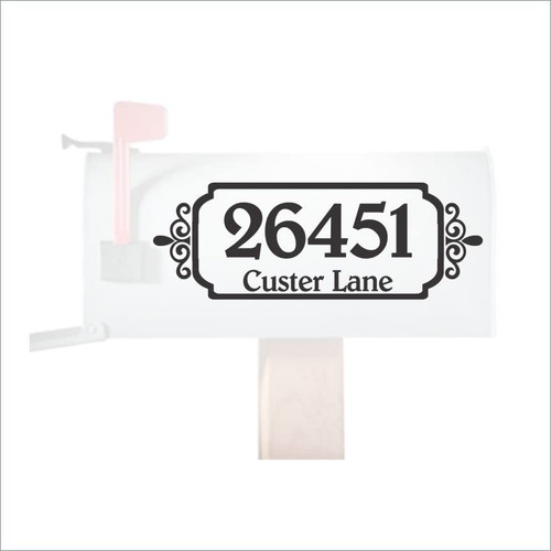 Set of 2 Framed Die-Cut Vinyl Address Numbers for Mailbox - Mail Box Numbers & Personalized Address Decals - Glossy Mailbox Numbers for Outside - Smooth Surface Mailbox Address Decals - 19"W x 8"H, Jumbo