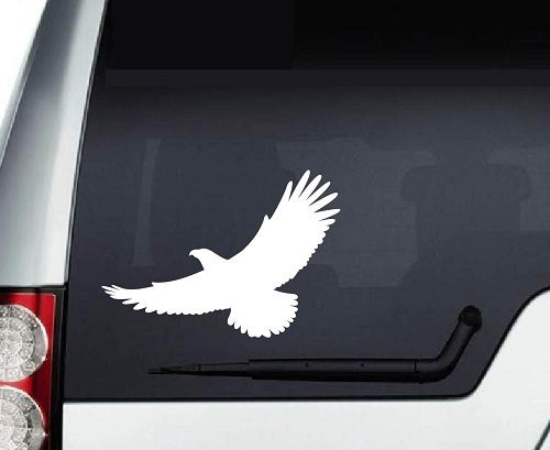 In-Style Decals Vinyl Decal Art Sticker 5.5" x 4" Flying Eagle Bird Hawk Removable Design for Car Truck Window Bumper Laptop Wall 3040