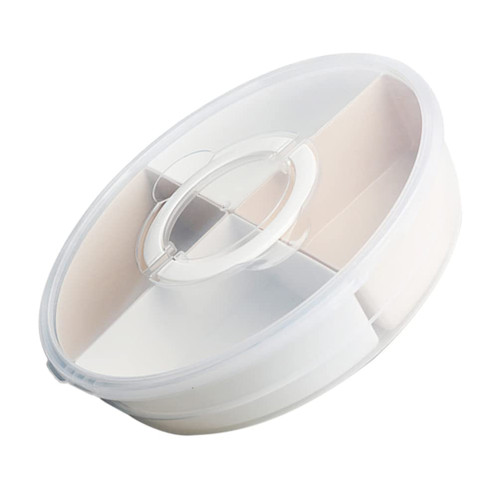 Snack Dried Fruit Serving Tray: Divided Candy Box Veggie Appetizer Tray Serving Dish Plastic Snack Storage Container Bowl with Lid Handle Party Platter Jewelry Plate for Snacks Nuts