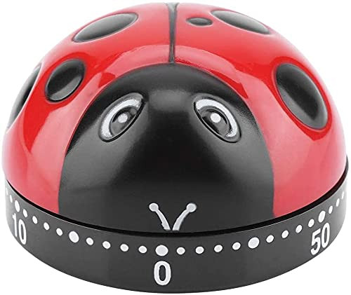 Ladybug Cooking Timer, Mechanical Clockwork 60-Minute Timer, Kitchen Alarm Clock, Baking Cooking Clock, No Battery Required, Red Ladybug Cooking Timer, Mechanical Clockwork 60-Minute Timer, Kitchen Alarm Clock, Baking Cooking Clock, No Battery Required, Red