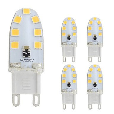 WELSUN 2W G9 LED Bi-pin Lights T 14 leds SMD 2835 Warm White Cold White 180lm 2800-3500;5000-6500K AC 220-240V ( Connector : G9 , Light Source Color : Cold White-220-240V )