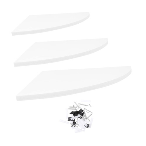 Alipis 3pcs Corner Shelf Corner Shelves Wall Mounted Acrylic Floating Corner Shelves Garage Shelves Wall Mount Shelves Corner Shelf Wall Mount 3-Layers Storage Organizer Tabletop Shelf