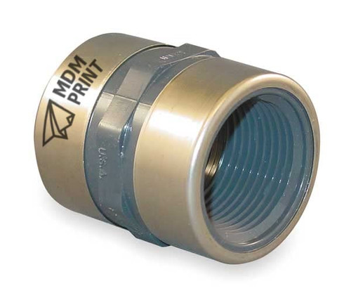 PVC, Stainless Steel Coupling, FNPT x FNPT, 1/2 in Pipe Size